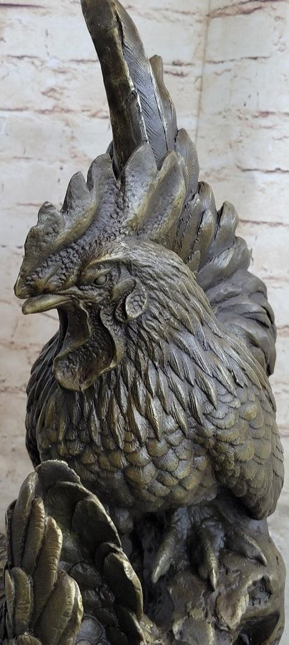 Two Roosters Bronze Statue - 5