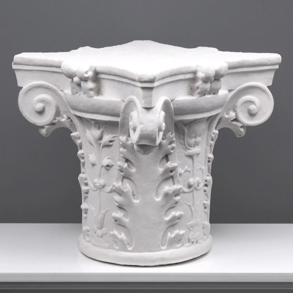Tuscan Column Capital Cast Marble Decorative Element - (44lbs): Tuscan Column Capital Cast Marble Decorative Element - (44lbs) Enhance your garden or interior space with the timeless elegance of our Tuscan column capital. Crafted from cast marble, this exquisite d