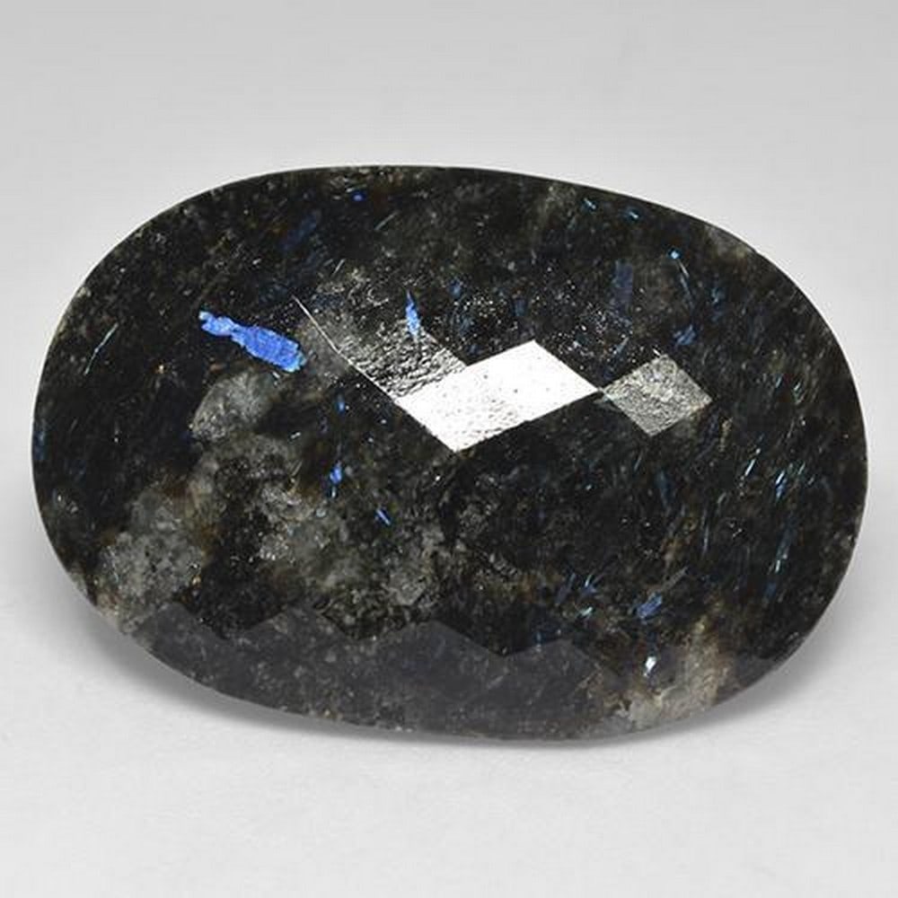 28.01ct Black Nuummite Checkerboard Gemstone: 28.01ct Black Nuummite Checkerboard Gemstone Nuummite is a stone of empowerment, allowing one to see beyond facades and to understand what lies beneath words and actions, one's own and that of