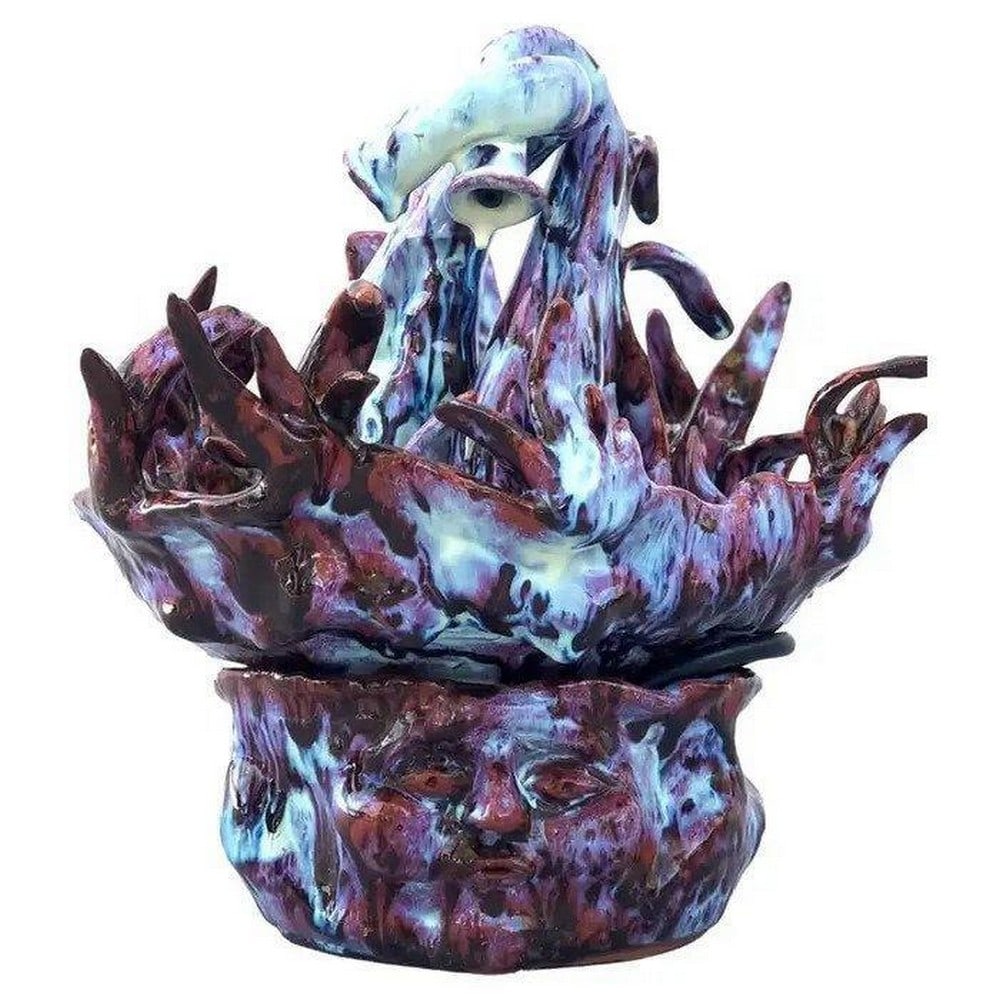 Hand Crafted Lavanda Fountain: This Lavanda Fountain is a captivating and enchanting masterpiece that seamlessly blends artistry with nature's soothing essence. Standing tall in a serene garden or urban oasis, this exquisite