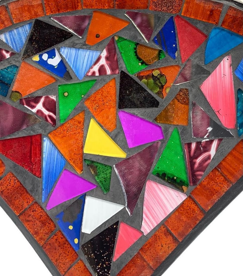 Colourful Mosiac Patterned Decorative Plate - 3