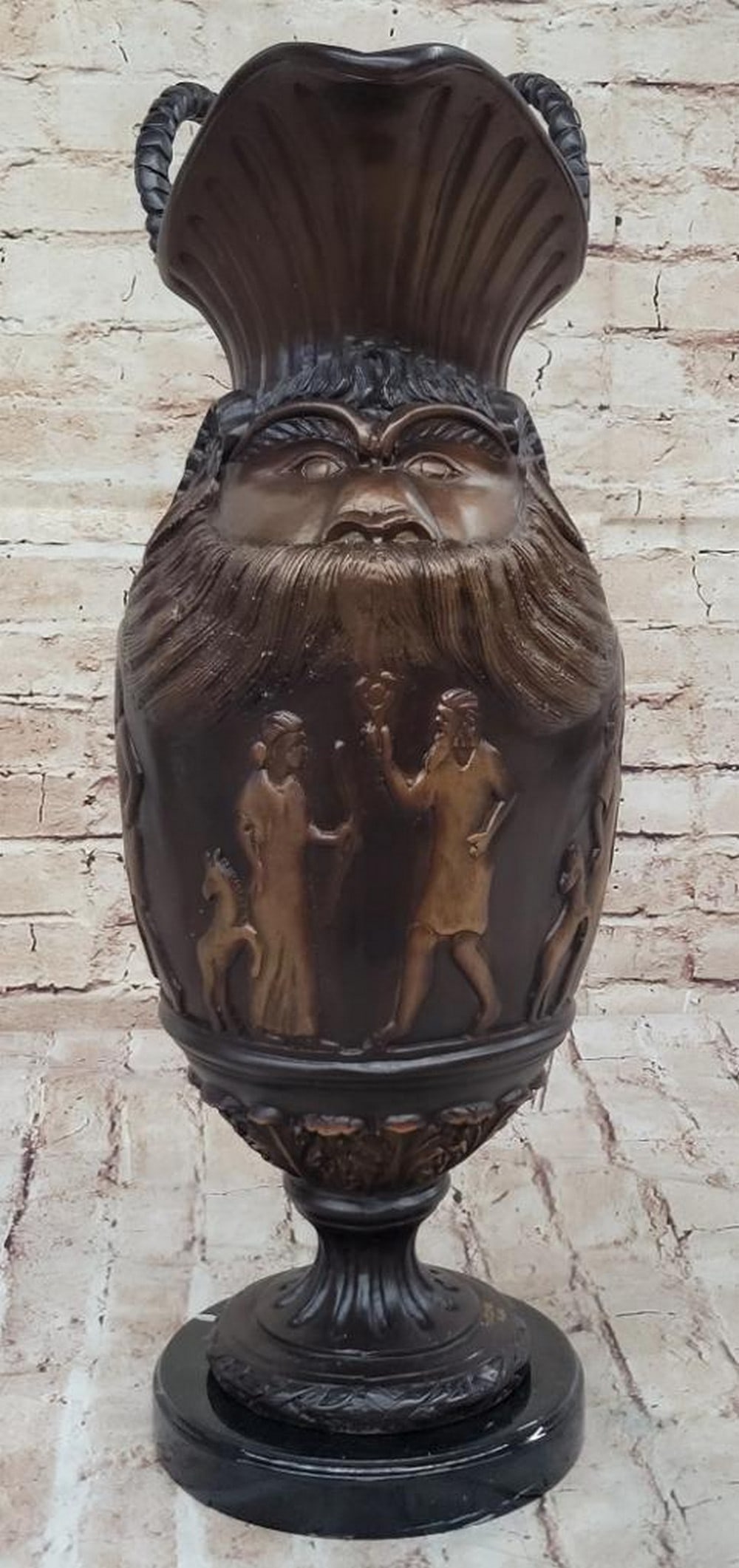 Falconet Roman Empire Vase Limited Edition Bronze Sculpture - 18" x 10": Falconet Roman Empire Vase Limited Edition Bronze Sculpture - 18" x 10" Introducing the exquisite "Falconet Roman Empire Vase," a limited edition bronze sculpture that masterfully pay