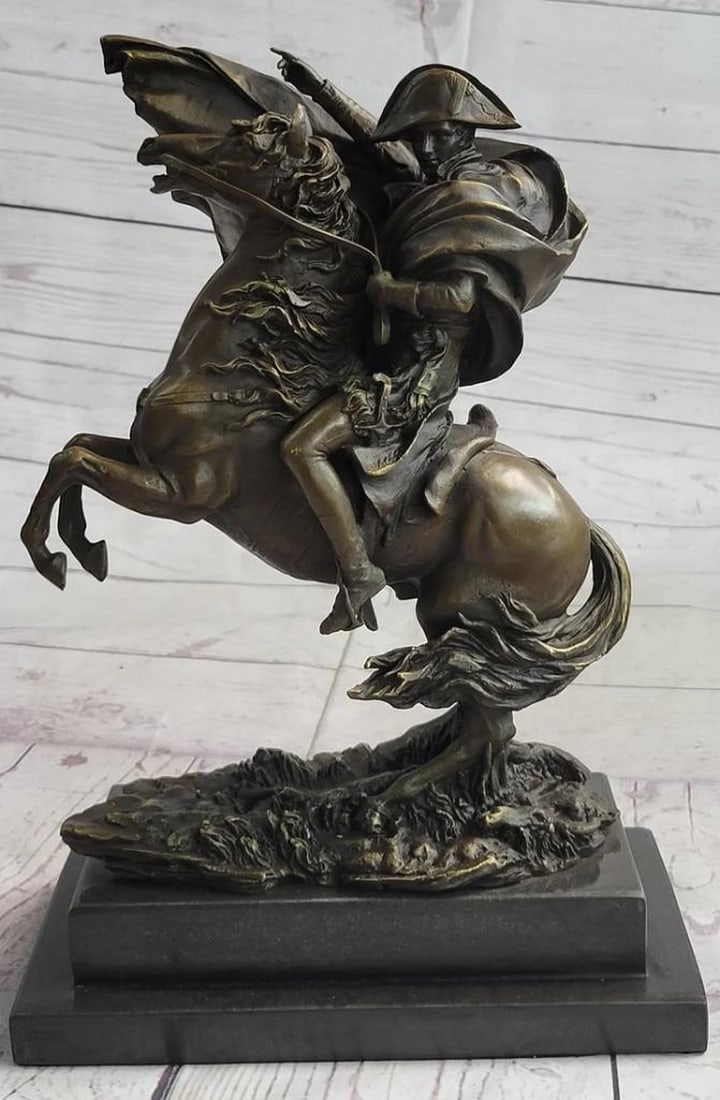 Conqueror's Journey Napoleon Bonaparte Crossing the Alps Bronze Metal Sculpture - 13" x 9" (1 of 6)