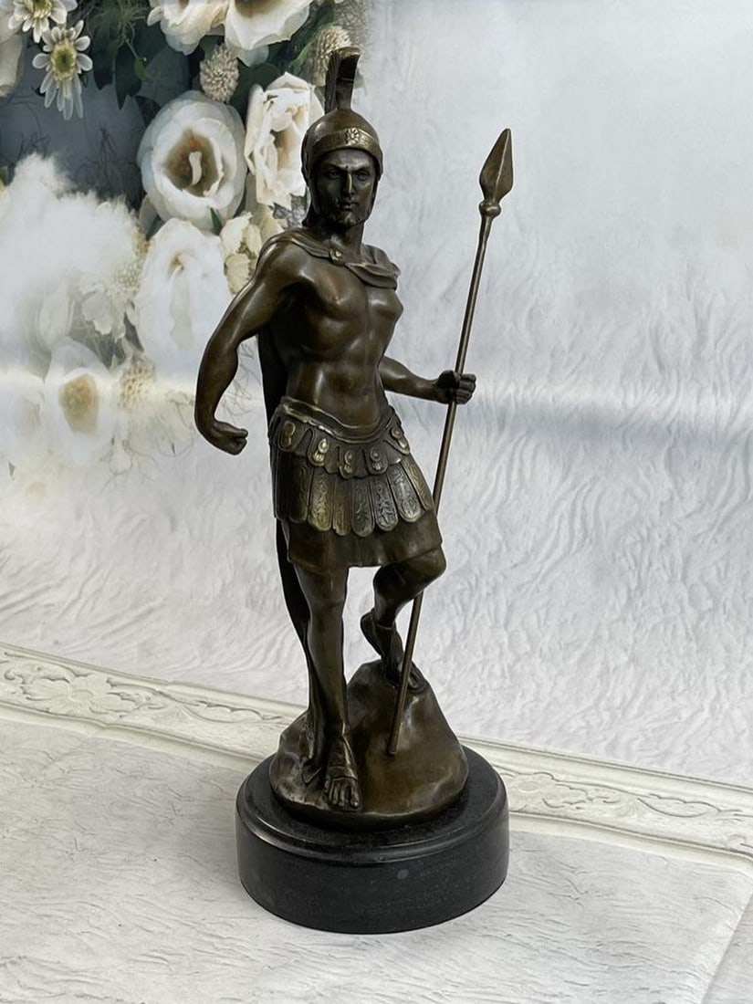 Signed Warrior Knight Bronze Dalou Statue (1 of 3)