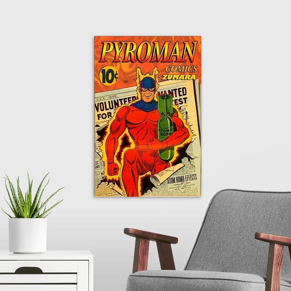 Startling Pyroman Retro Comics Wall Art - 2