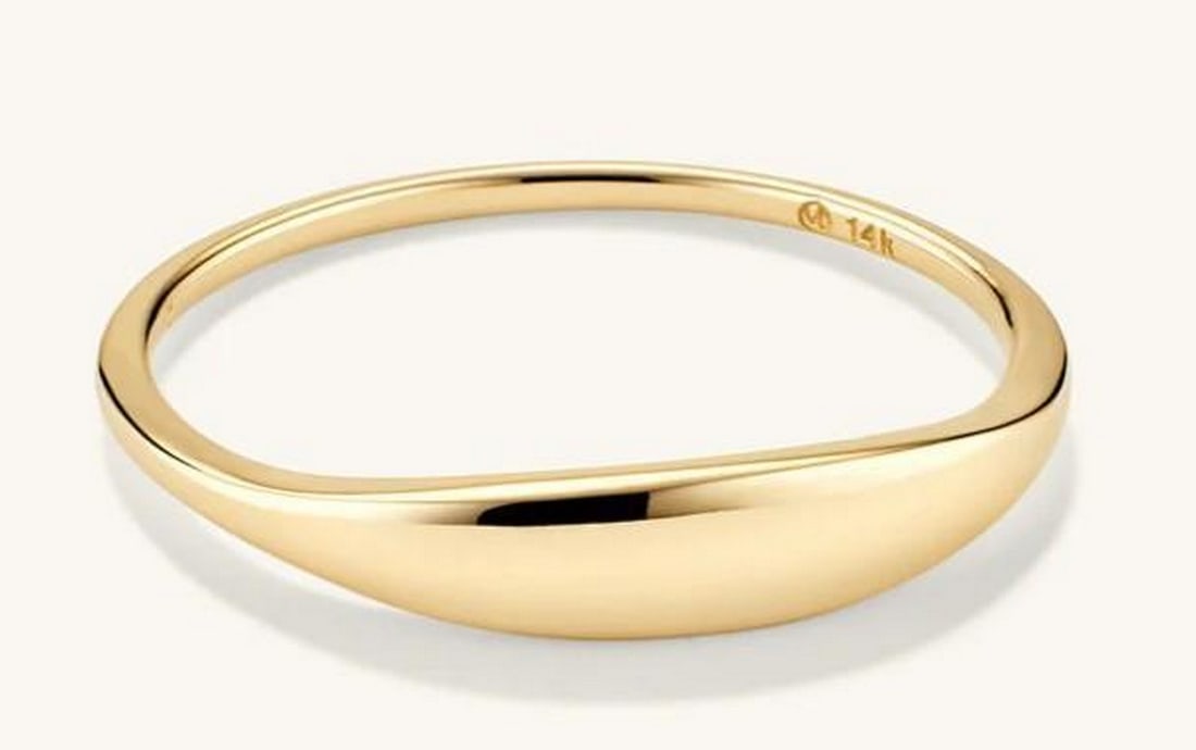 Minimalist Slim Signet Ring: Minimalist Slim Signet Ring Refined and understated, this slim signet ring offers a modern twist on a classic silhouette. Its low-profile design and smooth polished surface make it ideal for