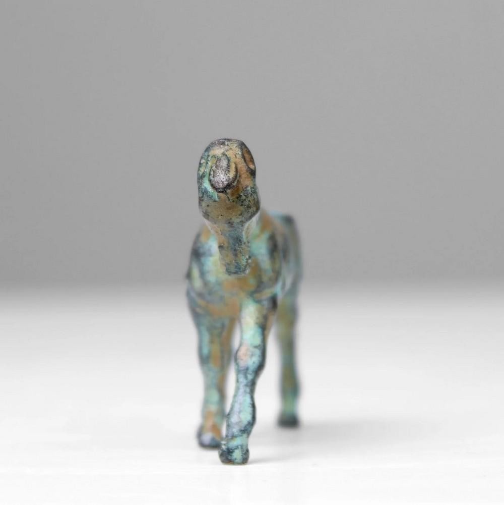 Aged Copper Foal Statuette - 3