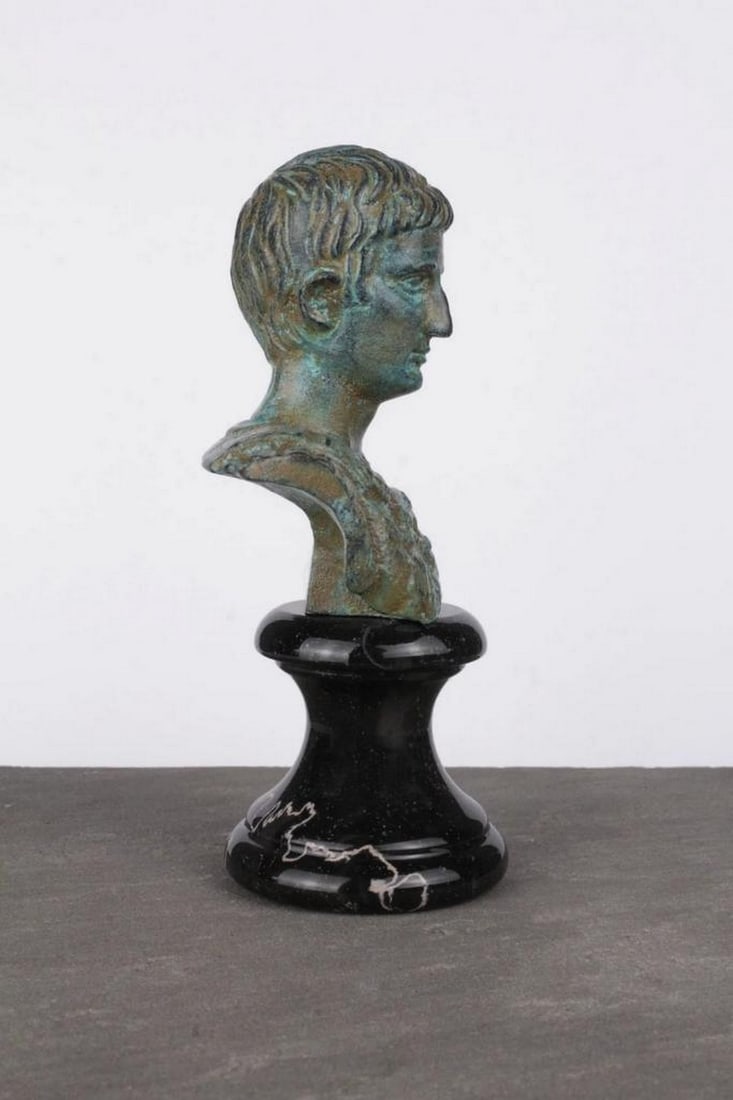Augustus Caesar Bust Bronze Reduction - (2.2lbs) - 4