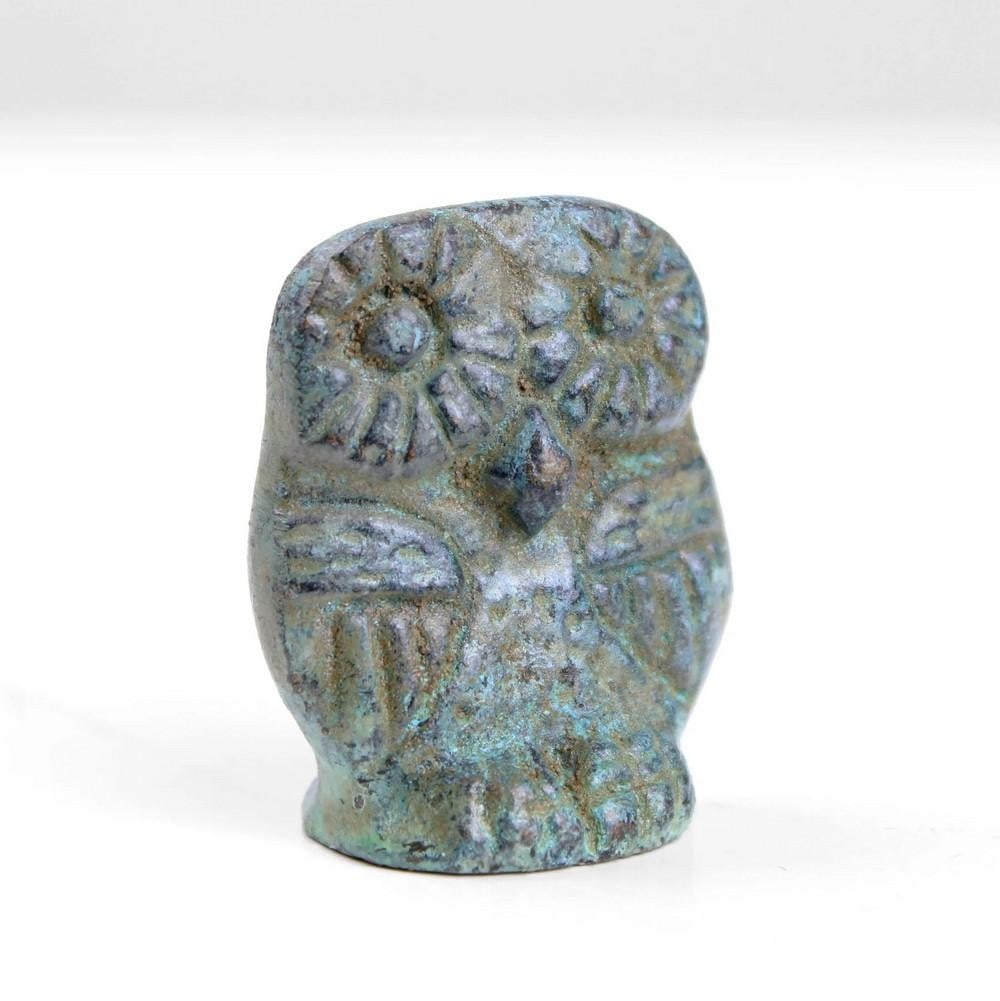 Aged Copper Owl Statue - (0.13lbs) - 3