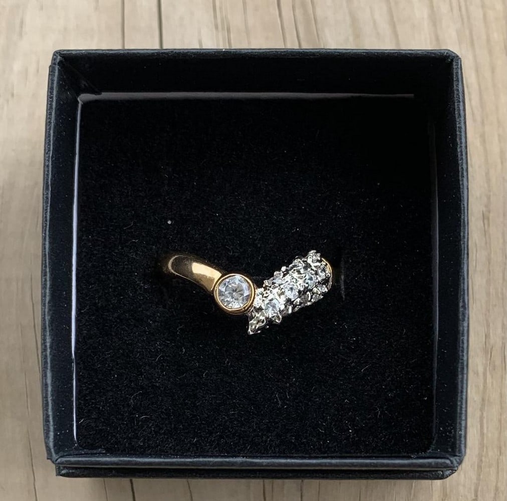 Golden Grace CZ Split Band Ring - 2