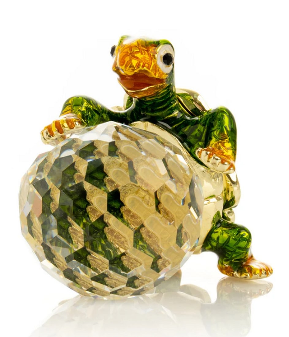 Turtle on Crystal Egg Trinket Box - 2