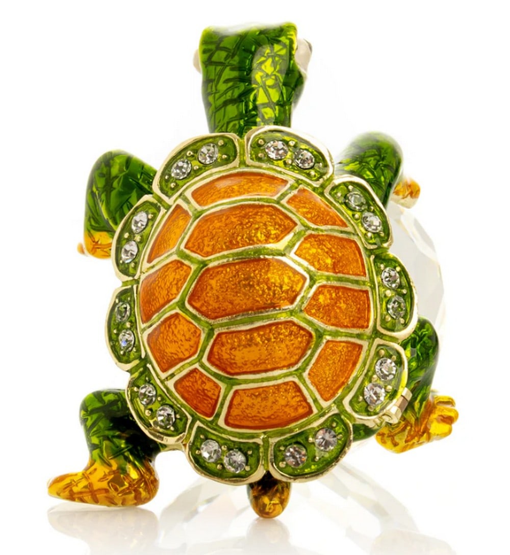 Turtle on Crystal Egg Trinket Box - 3