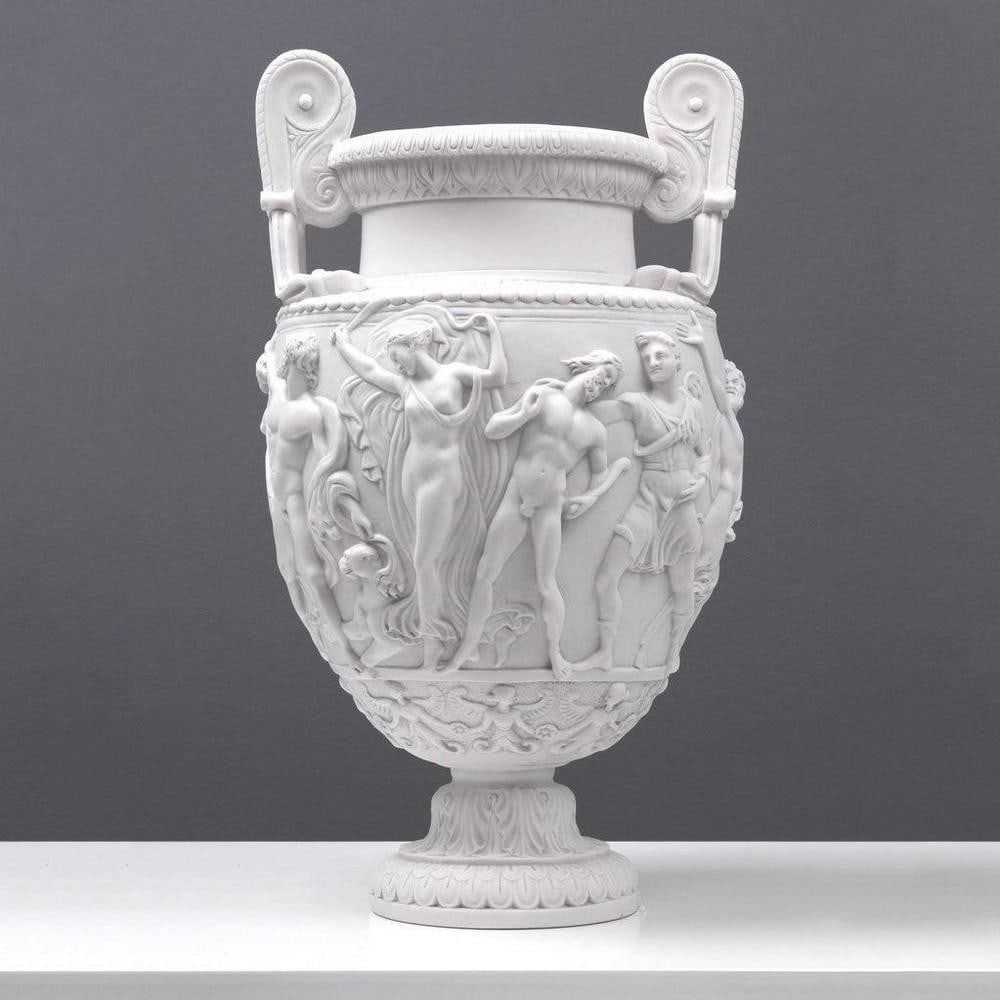 After Charles Townley Classic Figural Greek White Marble Formed Urn - (19.8lbs): After Charles Townley Classic Figural Greek White Marble Formed Urn - (19.8lbs) The Charles Townley vase is a marble sculpture dating back to the Roman period in the 2nd century AD. It was discovered