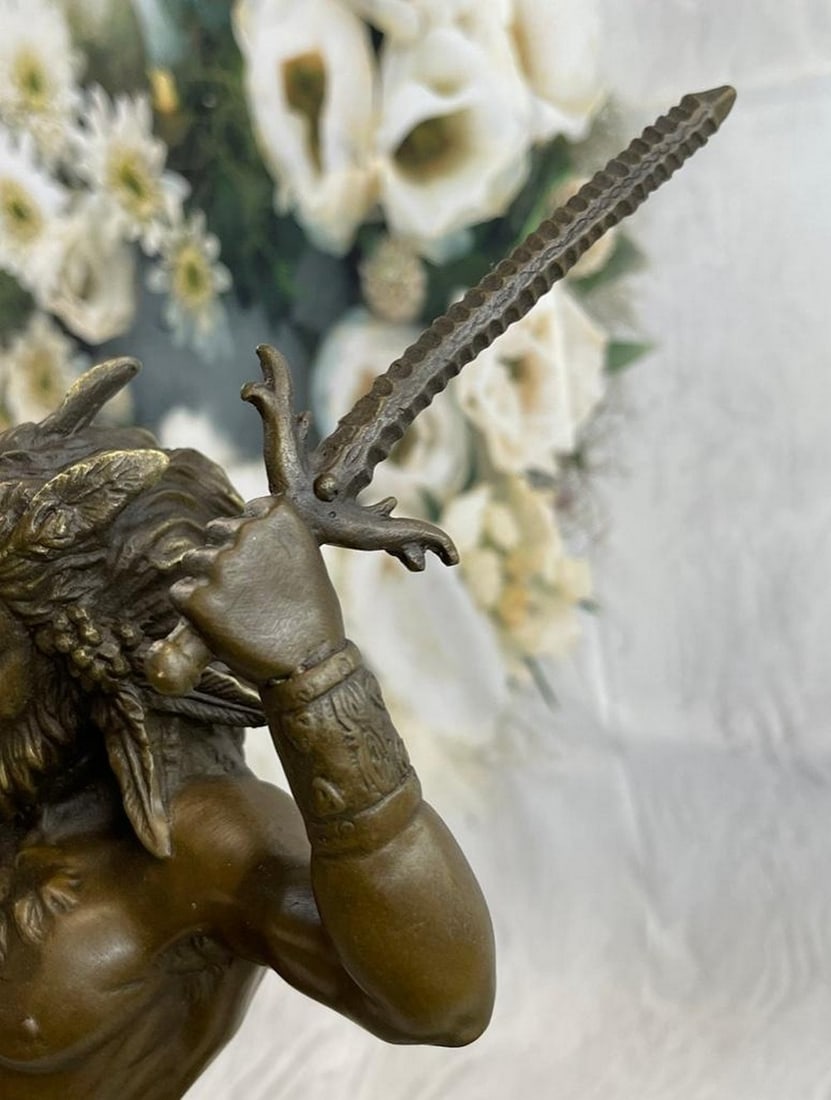 Stunning Bronze Centaur On Large Solid Marble Base - 7