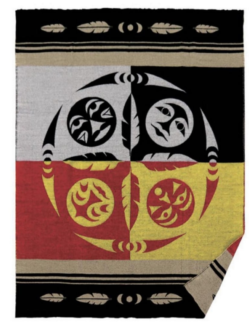 60" x 80" "Diversity" Woven Blanket By Melaney Gleeson-Lyall: 60" x 80" "Diversity" Woven Blanket By Melaney Gleeson-Lyall Soft and stunning, surround yourself in beautiful art with a Native Woven Blanket while you cozy up at home. These blanket