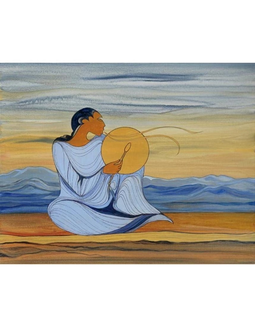 16.5" x 13" Limited Edition Song of The Mountain By Maxine Noel Print: 16.5" x 13" Limited Edition Song of The Mountain By Maxine Noel Print Edition Size: 195 Cultural Background: Santee Oglala Sioux, Manitoba Maxine was born in Manitoba of Santee Oglala Sioux pa