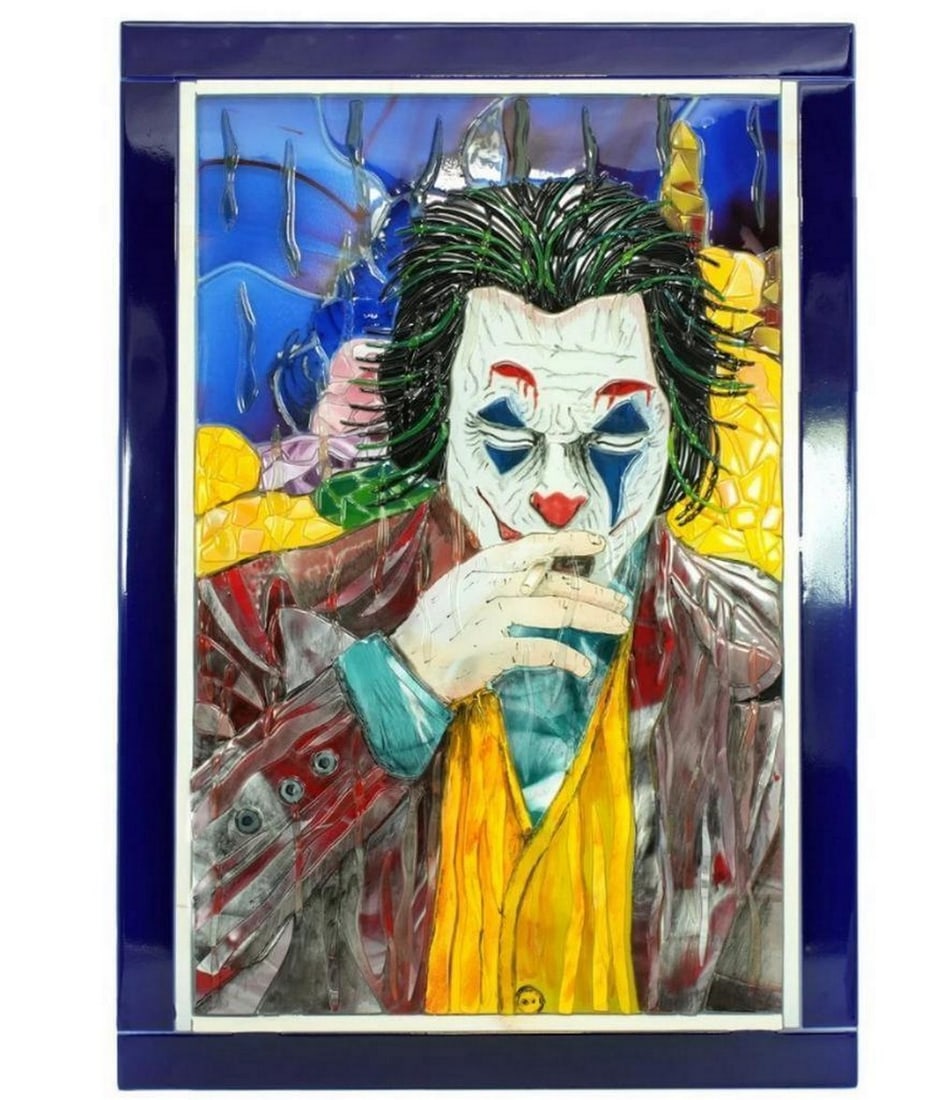 The Joker Murano Glass Wall Decor: The Joker Murano Glass Wall Decor Elevate your space with the enigmatic allure of The Joker Murano Glass Wall Decor. This stunning masterpiece captivates with its intricate portrayal of the iconic cha