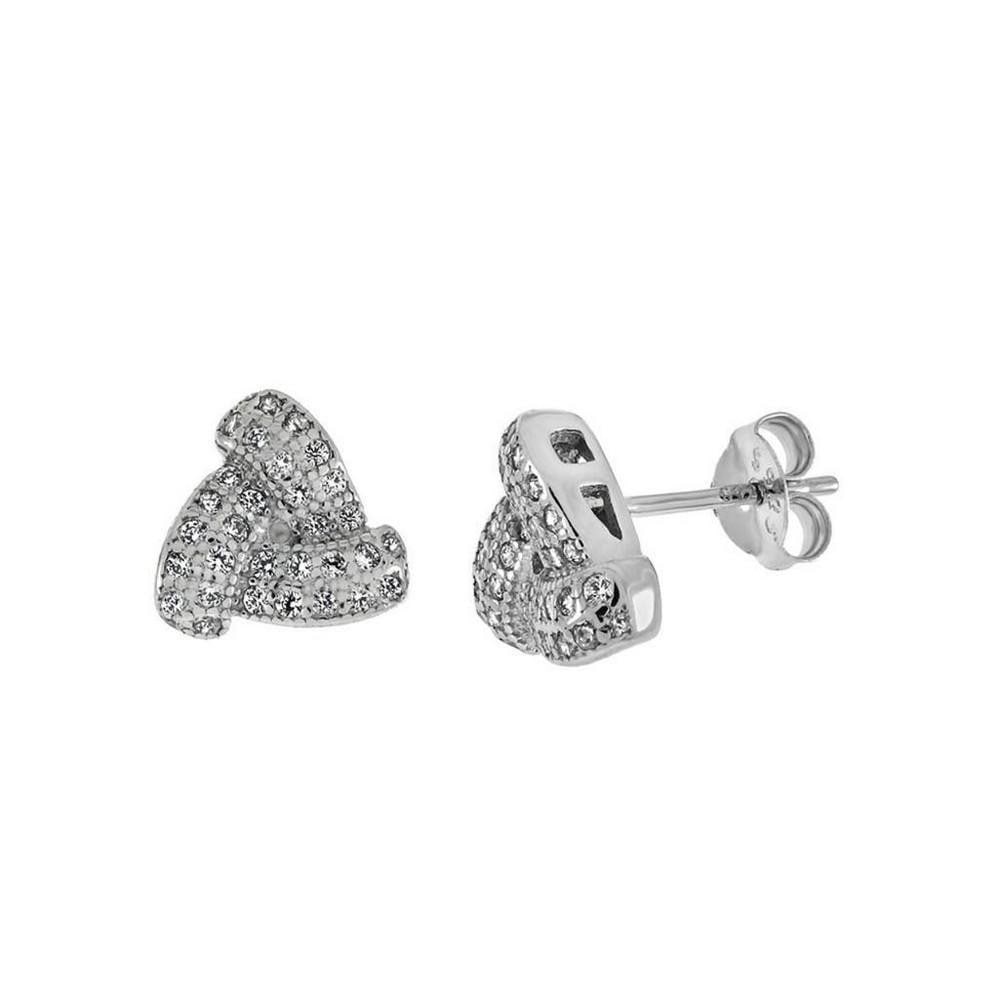 Sterling Silver Love Knot Stud Earrings: Sterling Silver Love Knot Stud Earrings View Photos for Further Details.