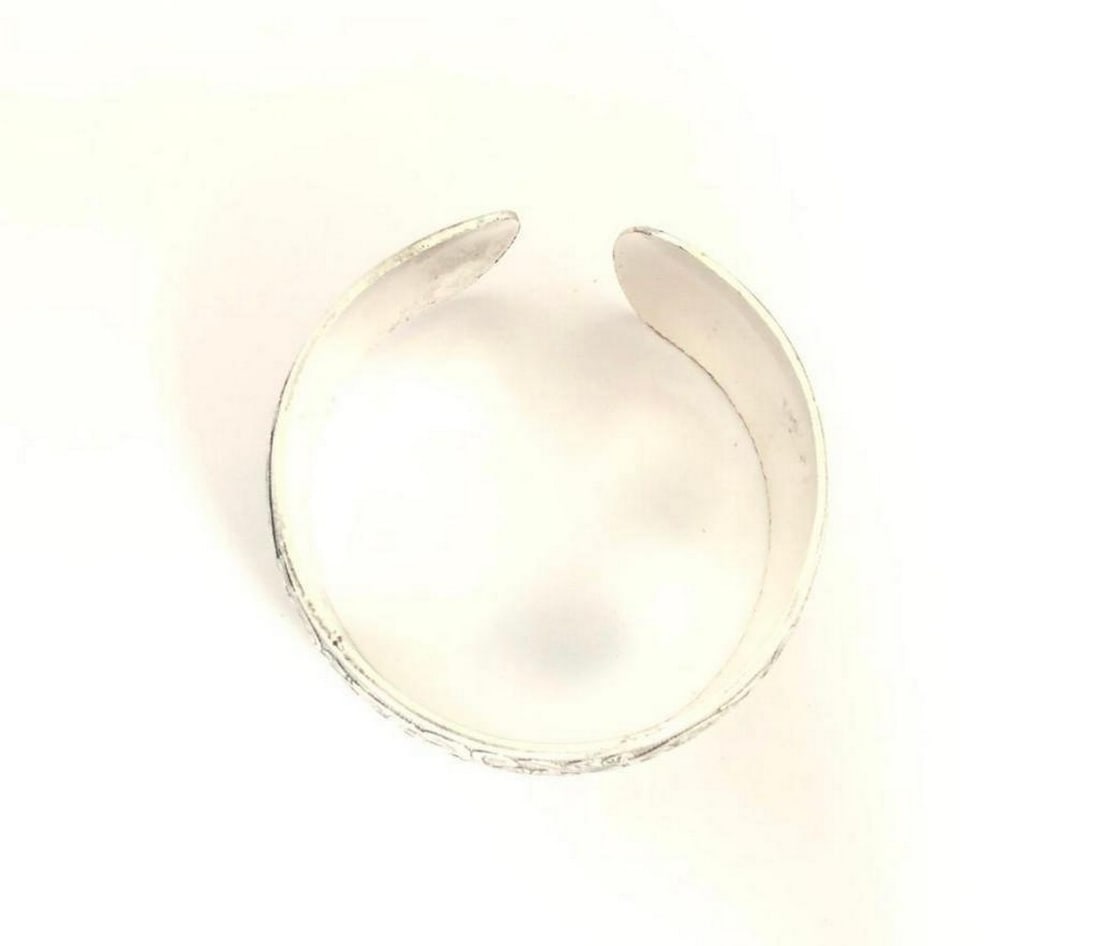 Floral Stem Designed Tibetan SIlver Bangle Cuff - 3