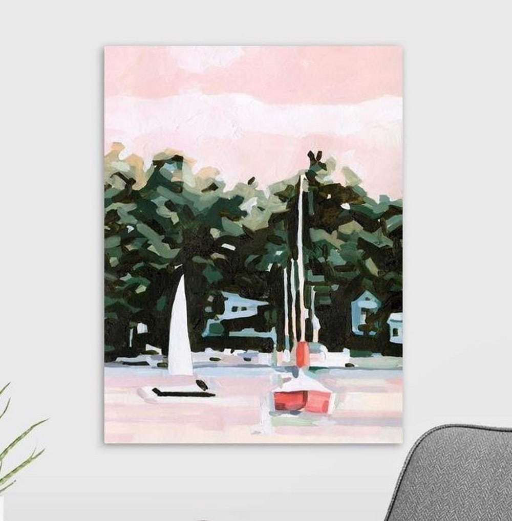 Lake Afternoon II Canvas Reproduction: Lake Afternoon II Canvas Reproduction By Emma Scarvey Emma Scarvey’s signature style is storytelling with a brush, characterized by thick brush strokes and effective lighting. Her incredible method
