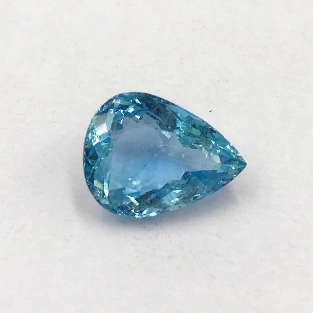 Aquamarine Pear Shaped Faceted Gem: Aquamarine Large Size Gemstone Clean Piece Size: 15 x 11.4 mm Weight In Carats: 6.72 View Photos For Further Details.