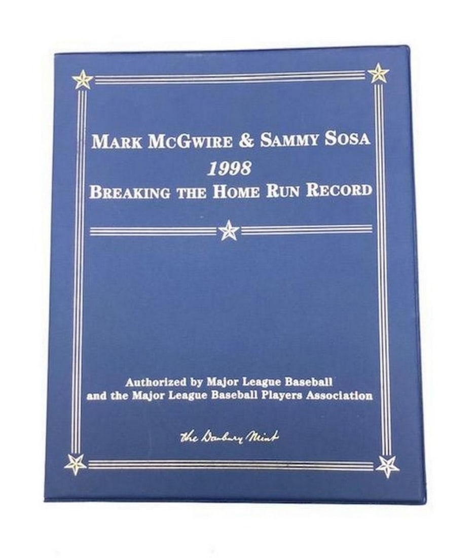 Mark McGwire/Sammy Sosa 1998 Danbury Mint 22K Breaking The Homerun Record Book Set: Mark McGwire/Sammy Sosa 1998 Danbury Mint 22K Breaking The Homerun Record Book Set. View Photos For More Details.