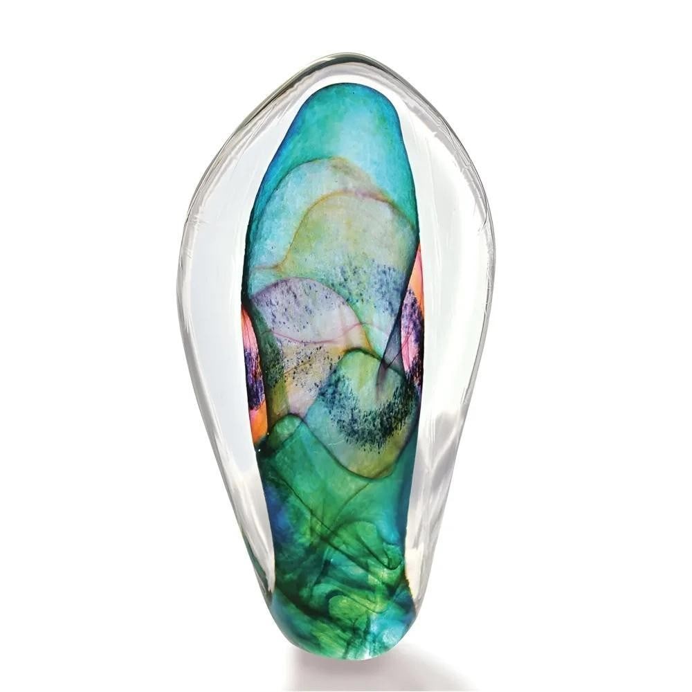 ‘Silk Float’ Cool Paperweight by Thomas Petit: ‘Silk Float’ Cool Paperweight by Thomas Petit This hand-blown glass paperweight by Thomas Petit showcases flowing layers of colour inspired by delicate, drifting fabric. Each piece from the *Silk