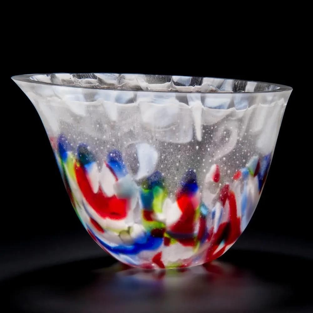 Wabi Sabi Art Vessel by Haley Haddow: Wabi Sabi Art Vessel by Haley Haddow Bring vibrant color and playful energy to any room with this striking art vessel. Bold blocks of red, blue, yellow, green, and white contrast beautifully with the