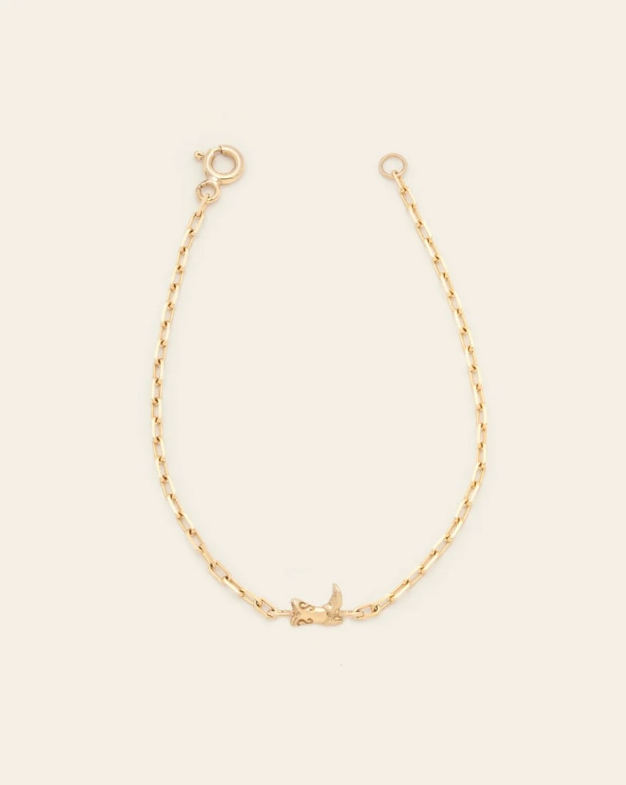 10k Solid Gold Cowgirl Boot Charm Bracelet (1 of 1)