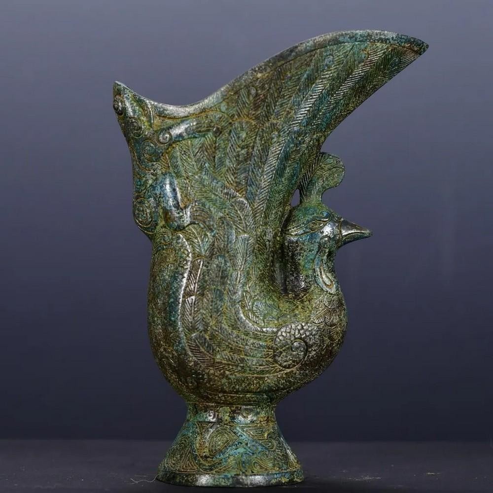 Handcrafted Bronze Phoenix Cup – Chinese Antique Ornament (1 of 5)