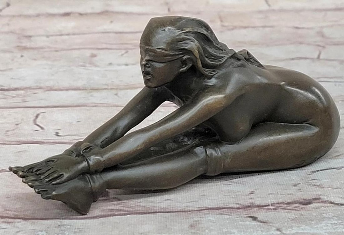 Desire Unveiled" Original Bronze Sculpture Signed by J. Patoue - 3" x 5: "Desire Unveiled" Original Bronze Sculpture Signed by J. Patoue - 3" x 5" Indulge in the captivating allure of "Desire Unveiled," an extraordinary bronze sculpture that offers
