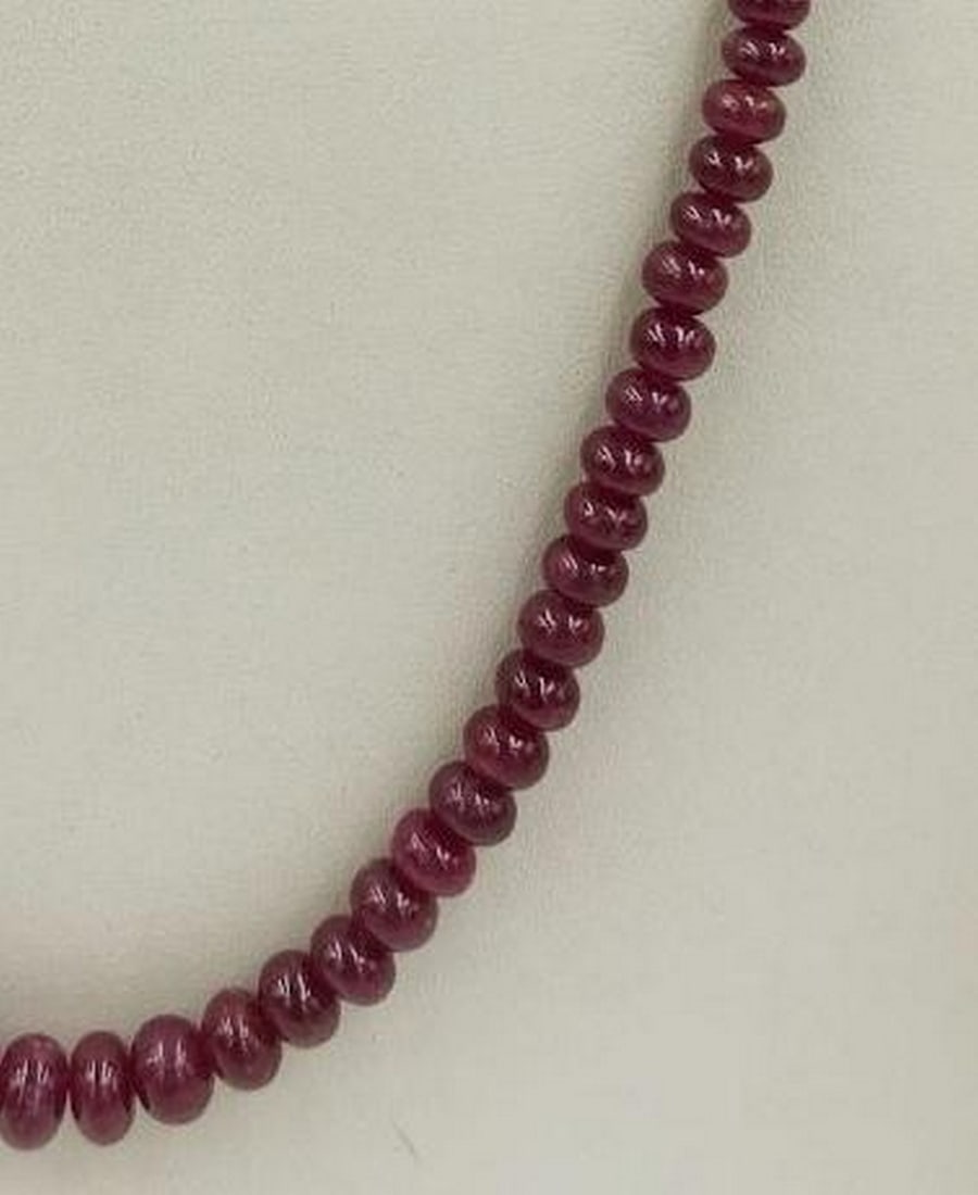 18" Ruby Beads String Necklace - 2