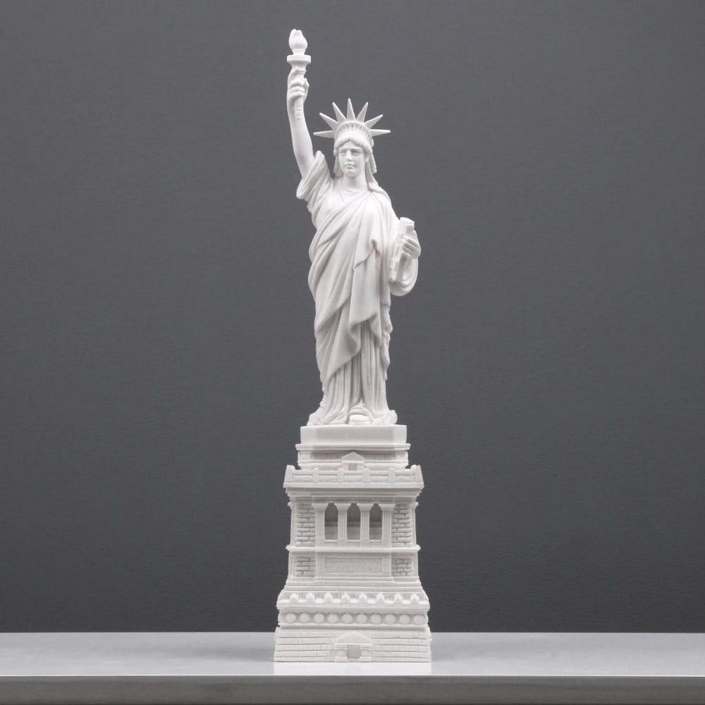 White Carrara Marble Statue of Liberty Inspired Sculpture - (4.8lbs): White Carrara Marble Statue of Liberty Inspired Sculpture - (4.8lbs) Introducing the epitome of artistic craftsmanship and symbolism, our White Carrara Marble Statue of Liberty Inspired Sculpture. Cr