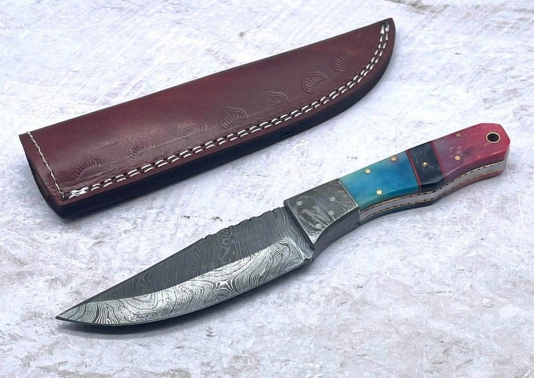9" Straight Back Damascus Blade - 2