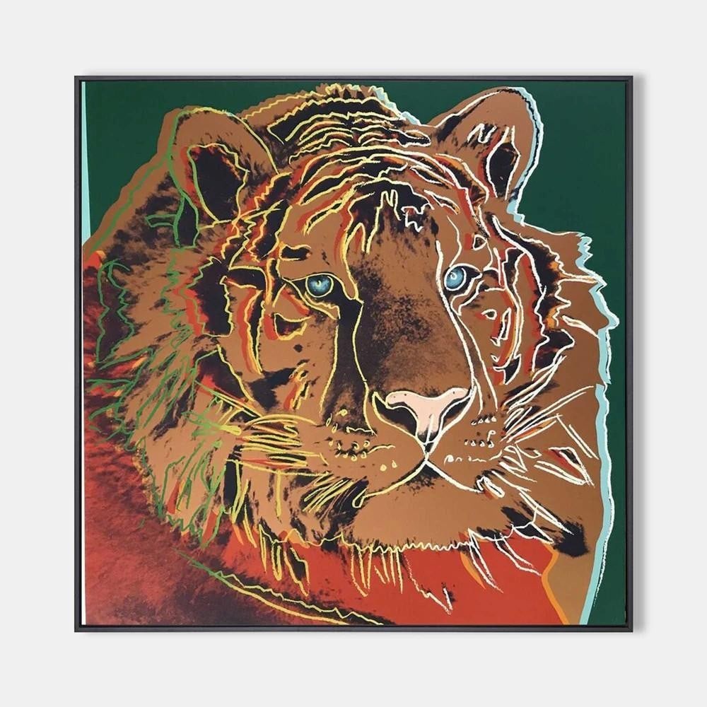 Colorful Tiger Andy Warhol Inspired Canvas Painting: Colorful Tiger Andy Warhol Inspired Canvas Painting Infuse your space with playful energy through the "Colorful Tiger" canvas painting, inspired by the iconic style of Andy Warhol. This vibra