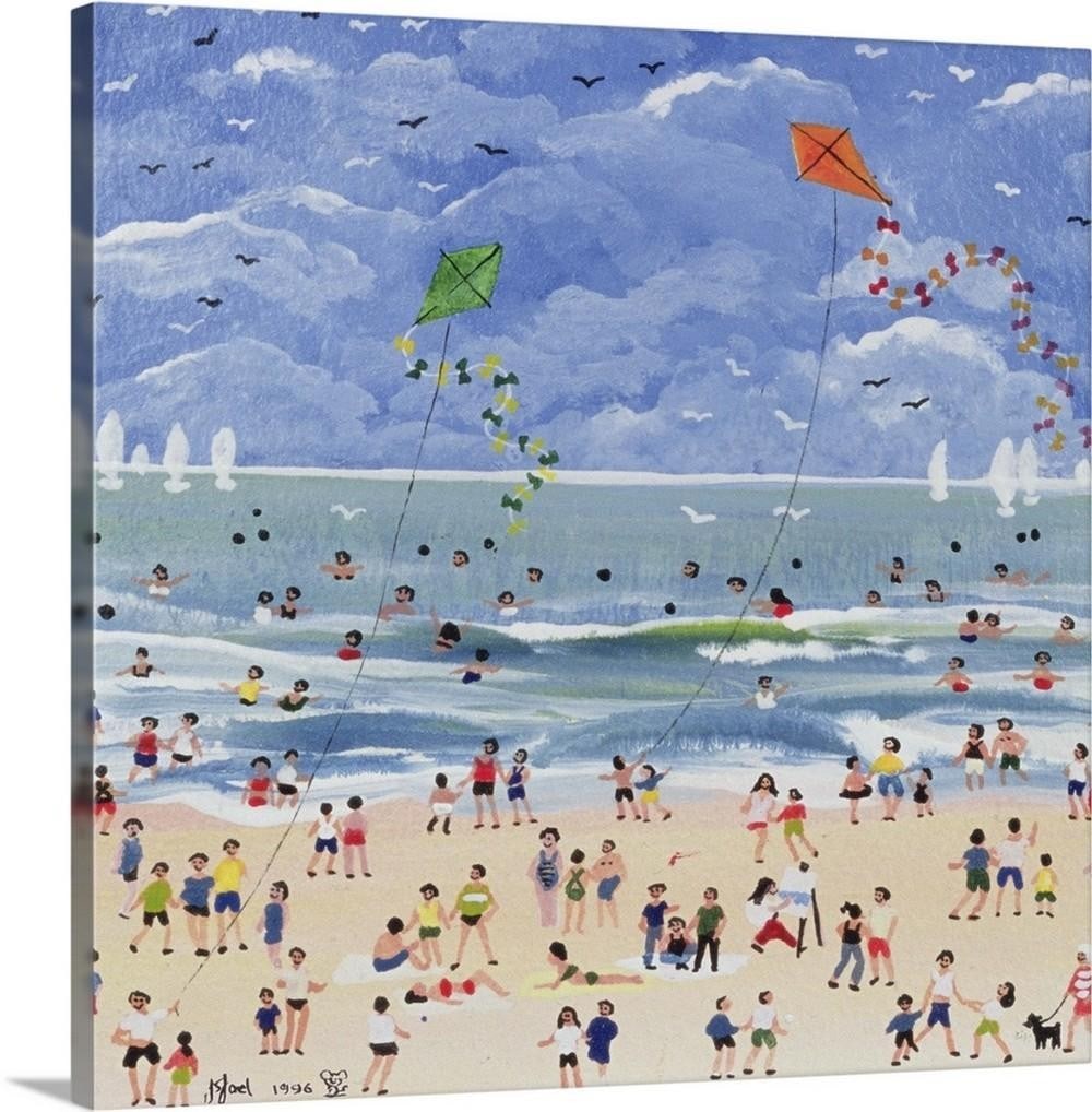 A Cornish Beach – Summer Beach Scene Canvas Print by Judy Joel (1 of 2)