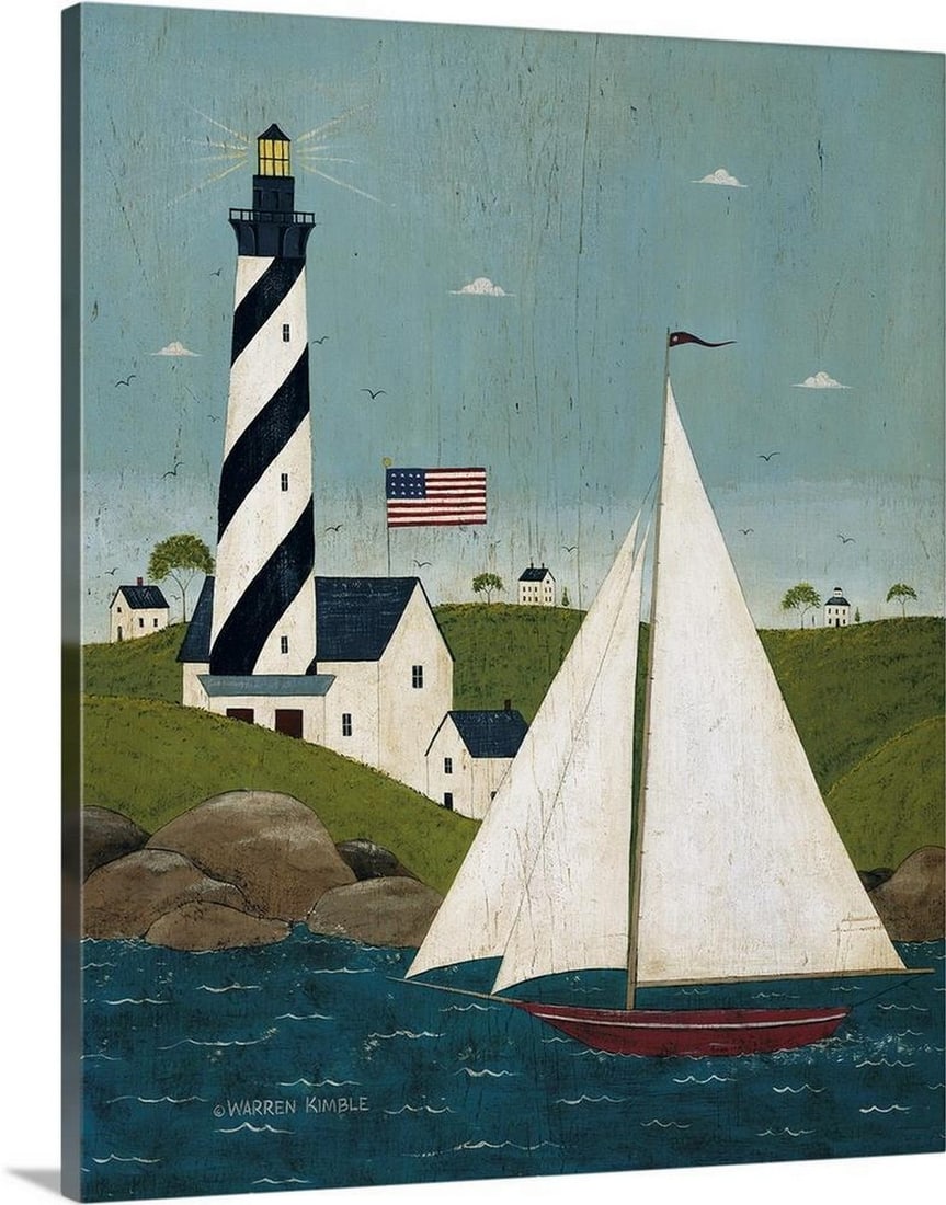 Coastal Breeze Canvas Reproductiont By Warren Kimble: Coastal Breeze Canvas Reproduction By Warren Kimble Coastal Breeze by renowned folk artist Warren Kimble Dimensions: 16 x 20 inches View photos for further details.