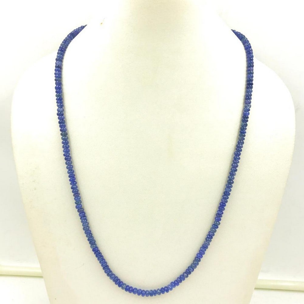 Blue Sapphire String 4.5mm Bead Necklace: Sapphire String Bead Necklace Gemstone Size: 4.5 mm Length of Necklace: 45 cms Weight in Carats" 102.99 View Photos For Further Details.