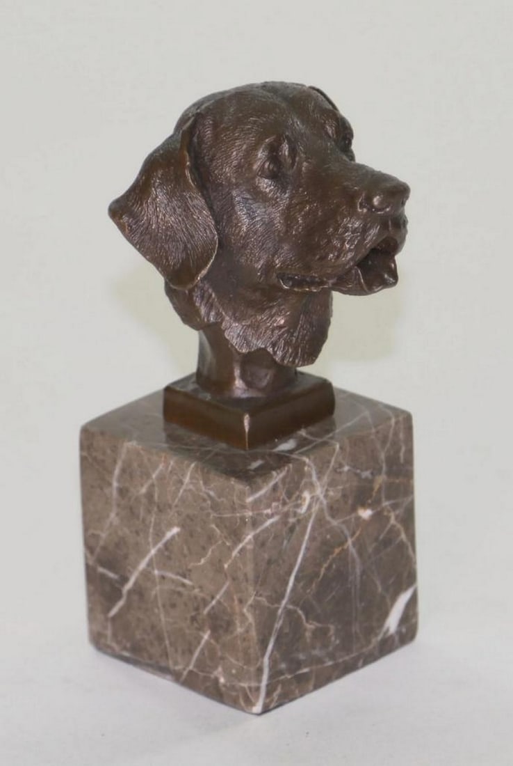Adorable Labrador Puppy Original Bronze Statue by Yanez - 6.5" x 3": Adorable Labrador Puppy Original Bronze Statue by Yanez - 6.5" x 3" Celebrate the playful spirit and loving nature of the Labrador with this charming bronze statue, expertly crafted by the ar