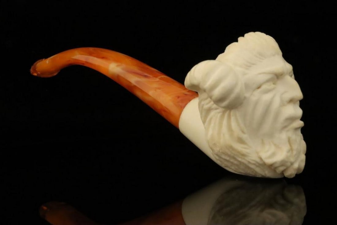 Devil Carved Meerschaum Pipe with Fitted Case (1 of 5)