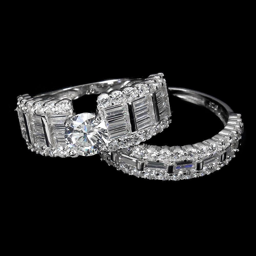 White CZ Size 7 Ring Pair: White CZ Size 7 Ring Pair Designed for couples who appreciate timeless elegance, these rings boast a classic yet modern aesthetic that is sure to captivate hearts or someone who wants a