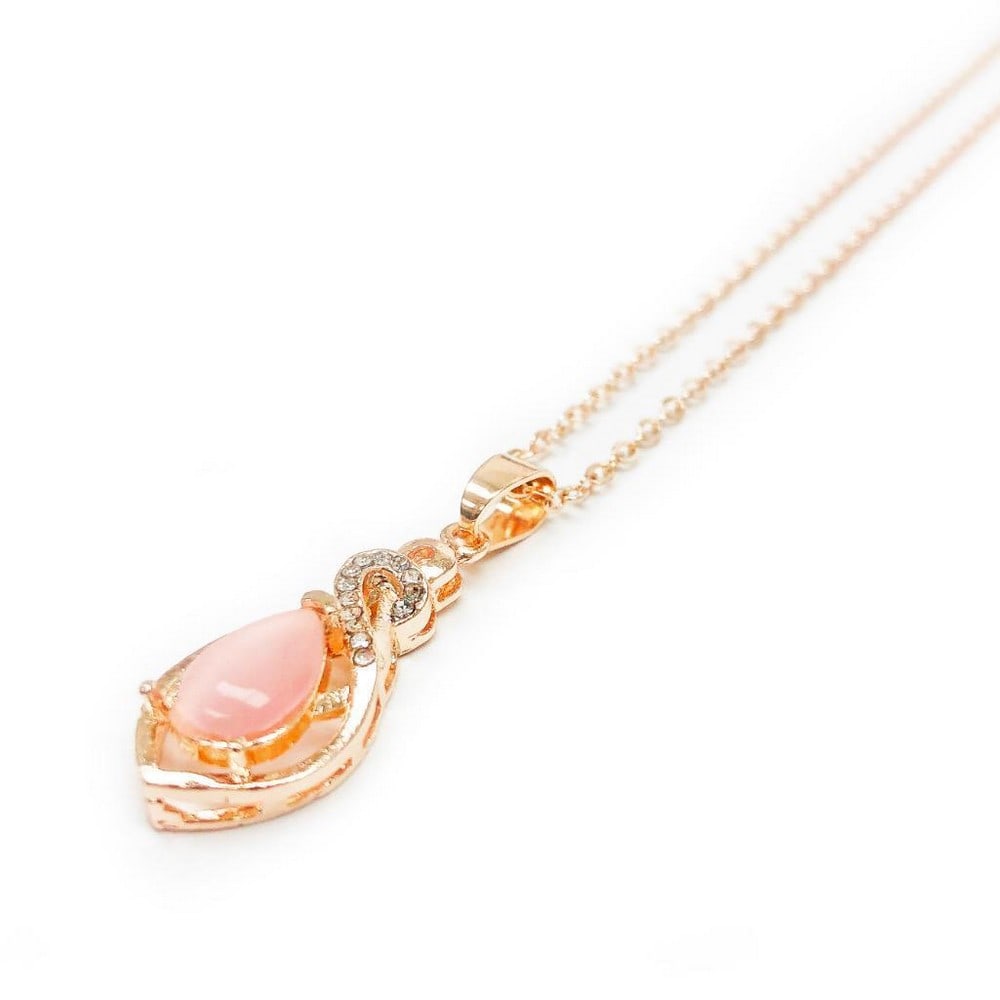 Elegant Ladies Rose Gold Tone Rhinestones Necklace (1 of 3)