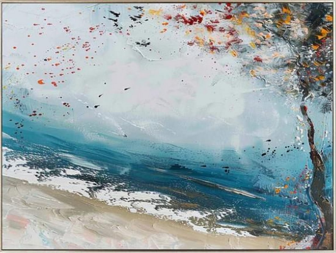 Drifted Leaves: Drifted Leaves Drifted Leaves captures the graceful motion of foliage swept by the wind, reimagined through fluid abstract forms and layered brushwork. Streaks and curves dance across the canvas like