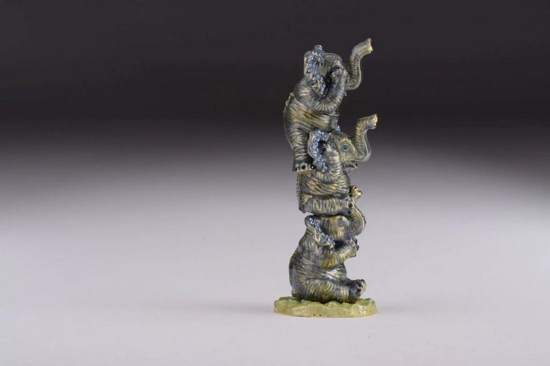 Three Elephant Trinket Box - 4