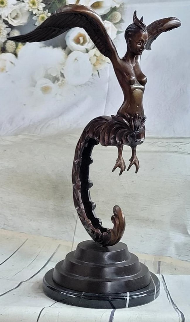 Kinnara Kinaree Kinari Buddhist Woman Bronze Sculpture: Kinnara Kinaree Kinari Buddhist Woman Bronze Sculpture This is a breathtaking limited edition sculpture of a Kinnaree woman, only 1 of 100 made. Kinnaree can be a man or a woman and is a beloved cre