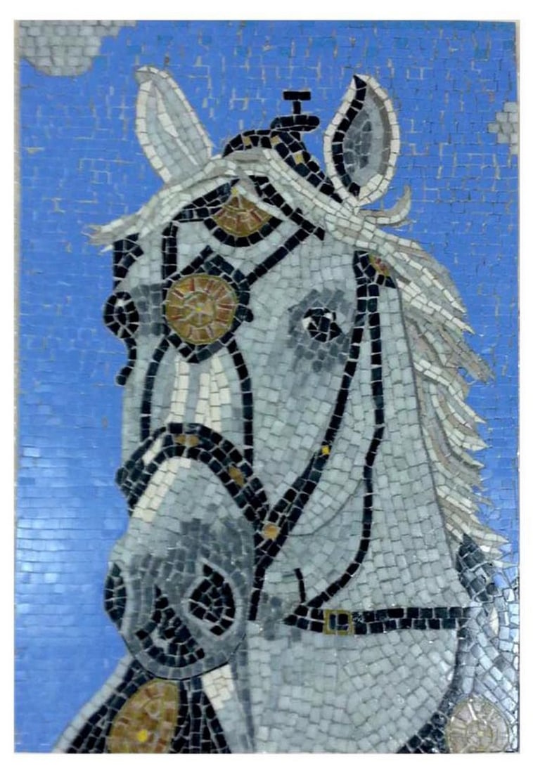 The Horse: Mosaic of Strength and Grace: The Horse: Mosaic of Strength and Grace This elegant mosaic showcases the timeless form of the horse—an enduring symbol of strength, freedom, and beauty. Rendered with classical artistry, the design