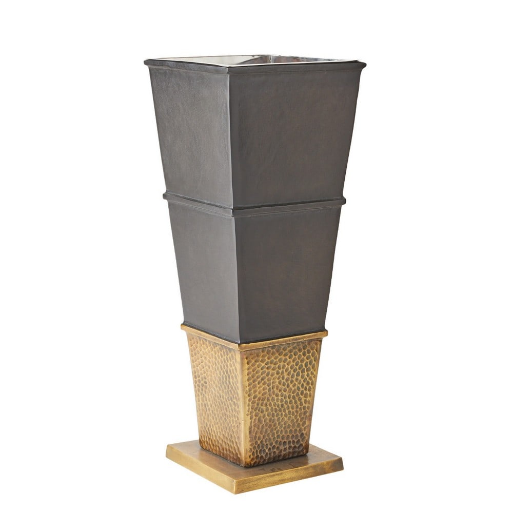 Bronze & Brass Planter, Chaparrel Collection: Bronze & Brass Planter, Chaparrel Collection Inspired by the grand entryways of ancient ceremonial halls, our standout aluminum planter features a striking blend of bronze and antique brass finish