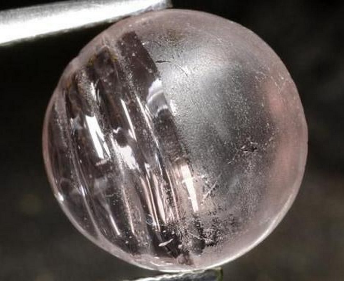 Medium-Light Pink Morganite Carved Round Gemstone (1 of 2)