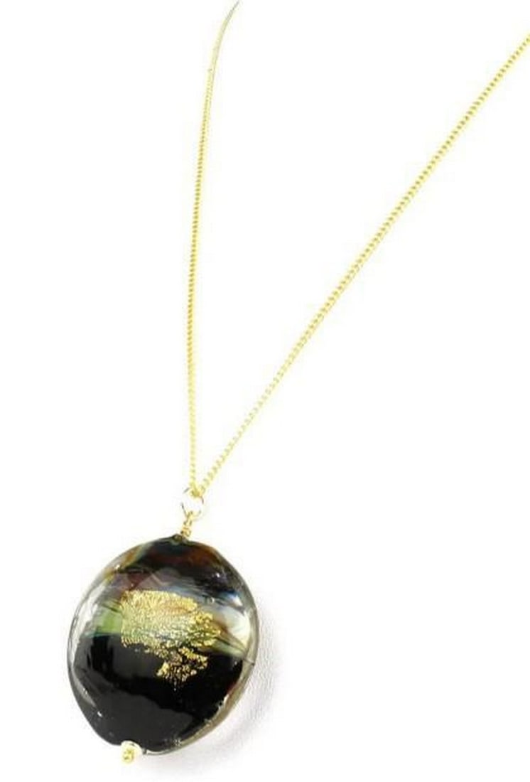 Osiris Pendant with Chalcedony and Murano Glass: Osiris Pendant with Chalcedony and Murano Glass Inspired by ancient elegance, the Osiris Pendant unites the ethereal beauty of chalcedony with the refined artistry of original Murano glass.