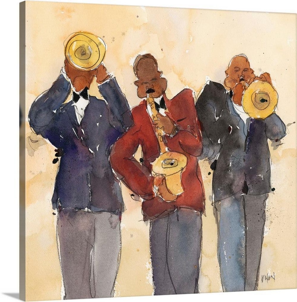 Jazz Trio I – Canvas Reproduction by Samuel Dixon: Jazz Trio I – Canvas Reproduction by Samuel Dixon Bring the rhythm and soul of live jazz into your space with Jazz Trio I by Samuel Dixon. This vibrant canvas reproduction captures the expressive